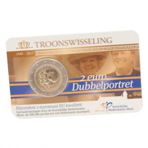 Coincard mit der Gedenkmünze 2 Euro 2013 Niederlande Thronwechsel