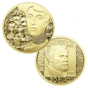 Österreich 50 Euro 2012 „Klimt und die Frauen - Adele Bloch-Bauer I“, 986er Gold, 10g Feingewicht, Ø 22mm, PP, Auflage: 30.000