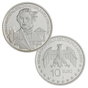 Silbermünze 10 Euro 2003 Deutschland 200. Geburtstag des Chemikers Justus von Liebig