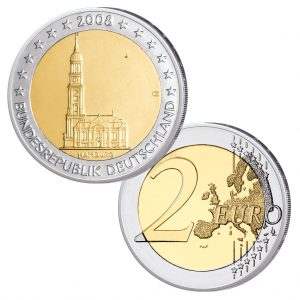 Gedenkmünze 2 Euro 2008 Deutschland Hamburger Michel