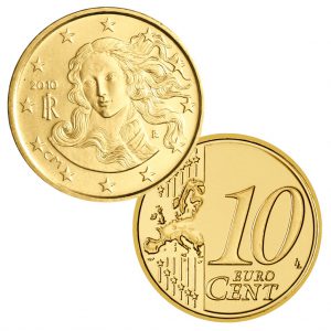 Münze 10 Cent 2010 Italien Venus von Botticelli