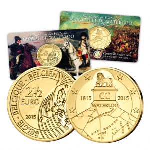 Münze 2,5 Euro 2015 Belgien 200 Jahre Schlacht bei Waterloo in Coincard
