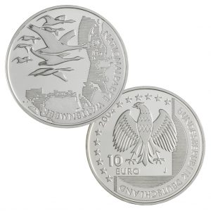 BRD 10 Euro 2004 Nationalparke Wattenmeer, 925er Silber, 18g, Ø 32,5mm, Prägestätte J (Hamburg), st Auflage: 1.800.000, PP Auflage: 300.000, Jaeger-Nr. 507