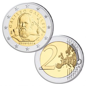 Italien 2 Euro-Gedenkmünze 2014 "450. Geburtstag Galileo Galilei"