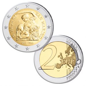 Gedenkmünze 2 Euro 2011 San Marino 500. Geburtstag Vasari