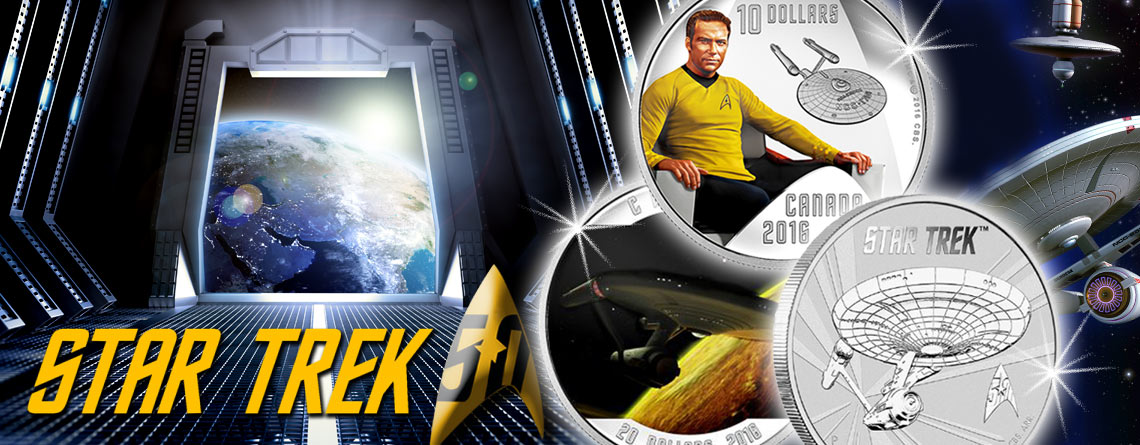 Neue Münzen für Trekkies – Silberdollars rund um Raumschiff Enterprise, Captain Kirk und Mr. Spock