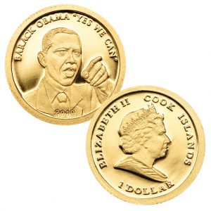 Goldmünze 1 Dollar 2010, Barack Obama & Elizabeth II Cook Islands