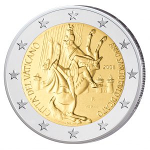 Münze 2 Euro 2008 Vatikan Paulus Jahr