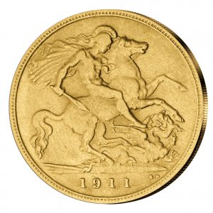 Der Heilige Georg - Rückseite des britischen Gold-Sovereign
