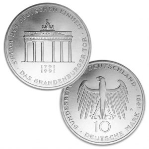 Münze 10 DM 1991 Deutschland 200 Jahre Brandenburger Tor