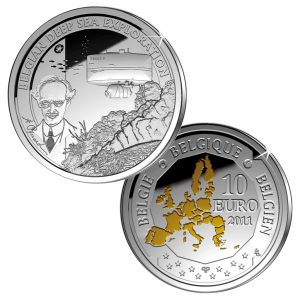 Münze 10 Euro 2011 Belgien Europäische Entdecker - Tiefsee-Forscher Auguste Piccard