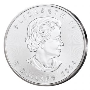 Münze 5 Dollars 2014 Kanadas Maple Leaf Silber - Königin Elisabeth II