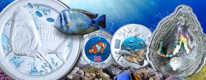 Sammlermünzen mit Meeresmotiven: Fische, Forscher, Muschelmünzen