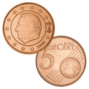 Münze 5 Euro Cent Belgien 2005 König Albert II.