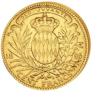 Goldmünze 1895 Monaco Fürst der Ozeane