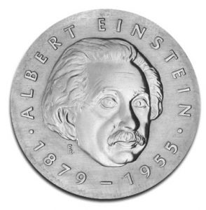 DDR 5 Mark 1979 100. Geburtstag Albert Einstein, Neusilber (CuZnNi), 12,2g, Ø 29mm, Prägestätte A (Berlin), Auflage: 55.500 (PP: 4.500), Jaeger-Nr. 1572