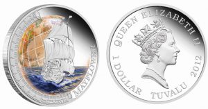 Perth Mint Serie “Schiffe, die die Welt veränderten”: Tuvalu 1 Dollar 2012, 999er Silber, 1 Unze, ø 40,60mm, im Etui, mit Echtheitszertifikat, PP, Auflage: 5.000