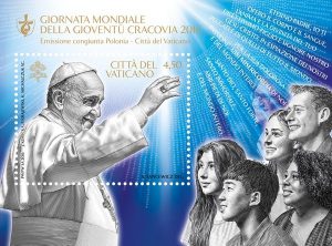 Vatikan Block 50 postfrisch „Weltjugendtag Krakau“ mit segnenden Papst Franziskus (erschienen am 10. Mai 2016)
