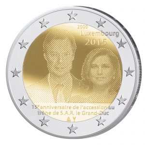 Luxemburg 2 Euro-Gedenkmünze 2015 – 15. Jahrestag Thronbesteigung von Großherzog Henri