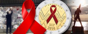 Münze 2 Euro Frankreich 2014 Welt-AIDS-Tag, Freddie Mercury verstirbt