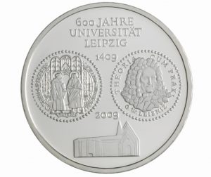 BRD, 10 Euro 2009 600 Jahre Universität Leipzig, 925er Silber, 18g, Ø 32,5mm, Prägestätte A, st Auflage: 1.500.000, PP Auflage: 200.000, Jaeger-Nr. 545