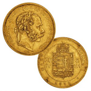 Goldmünze 8 Forinnt Österreich 1870 - 1880 Franz Joseph I.