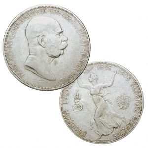 Österreich 5 Kronen 1908, 900er Silber,24g, Ø 36mm