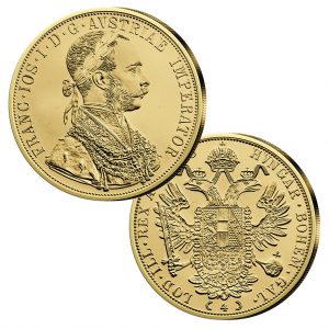 Österreich - Handelsgoldmünze 4fach Dukat, Jahreszahl 1915, 986er Gold, 13,964g, Ø 39,5mm