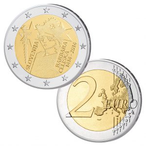 Münze 2 Euro Slowenien 2014, 600 Jahre Krönung von Barbara Celjska
