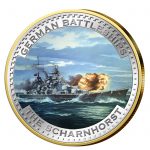 50 Cent mit farbigem Motiv "Scharnhorst" (Kaltemaille)