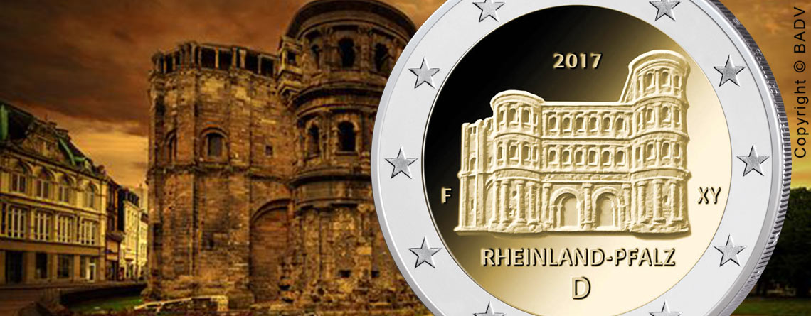 BRD 2 Euro-Gedenkmünze 2017 „Serie Bundesländer – Rheinland-Pfalz: Porta Nigra“