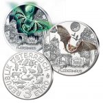 Österreich 3 Euro 2016 „Fledermaus“, CuNi, 25g, Ø 34mm, mit Farbmotiv (fluoreszierend im Dunklen), handgehoben, Auflage: 50.000