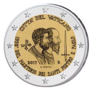 Vatikan 2 Euro Gedenkmünze 2017 „1950. Jahresstag des Martyriums von Sankt Peter und Sankt Paulus“