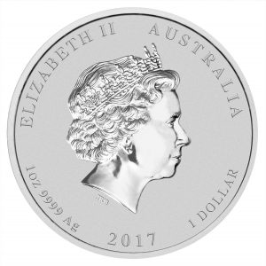 Australien 1 Dollar 2017 Jahr des Hahns, 999er Silber, 1 Unze, Ø 45,60mm