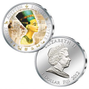 Fiji 1 Dollar 2012 Nofretete, 999er Silber, 20g, Ø 40mm, PP, Auflage: 999