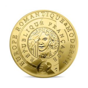 Rückseite der Goldmünze 500 Euro Frankreich 2017 Europastern Romantik und Moderne