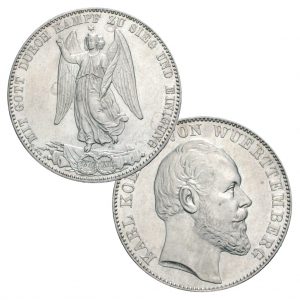 Württemberg Siegestaler 1871, 900er Silber, 18,52g fein, Ø 33mm