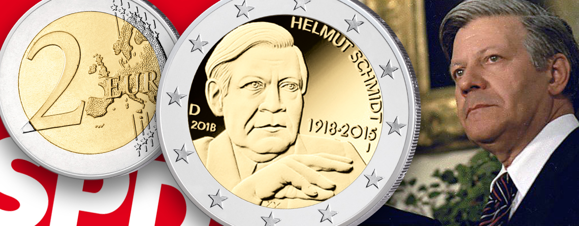 BRD 2 Euro Gedenkmünze 2018 „100. Geburtstag Helmut Schmidt“