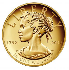 Goldmünze 100 Dollars in High Relief USA 2017 Black Liberty