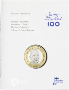 Verpackung_Presidents of Finland – L.K. Relander, proof. Münzen zum Jubiläum der Unabhängigkeit