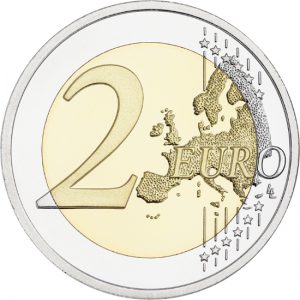 Wertseite der Gedenkmünze 2 Euro 2017 Finnland 100 Jahre Unabhängigkeit Finnlands