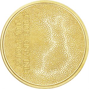 Wertseite der Goldmünze 100 Euro Finnland 2017