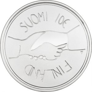 Wertseite der Silbermünze 10 Euro Finnland 2017