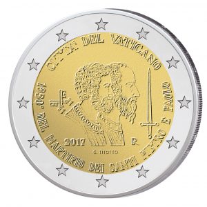 Vatikan 2 Euro Gedenkmünze 2017 „1950. Jahresstag des Martyriums von Sankt Peter und Sankt Paulus“