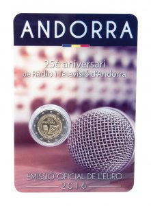 Andorra 2 Euro-Gedenkmünze 2016 25 Jahre öffentlich-rechtlicher Rundfunk in Andorra