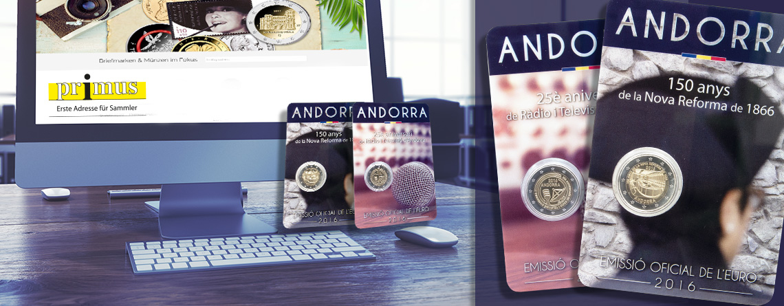 Endlich ausgegeben – Andorra 2 Euro-Gedenkmünzen 2016