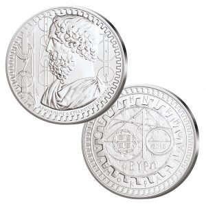 Griechenland 10 Euro 2015, Archimedes, 925er Silber, 34,10 Gramm, Ø 40mm Etui und Echtheitszertifikat, PP, Auflage: 1.500