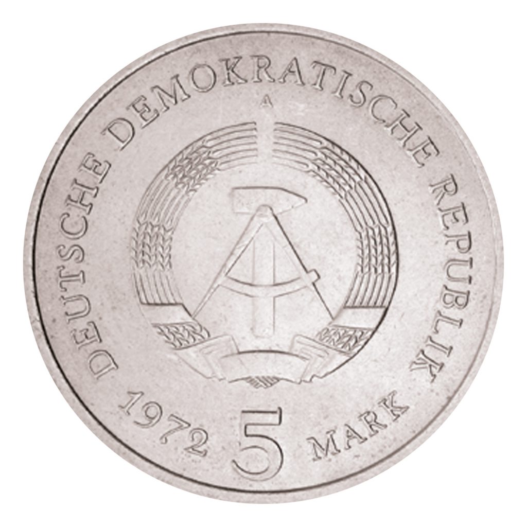 Wertseite der Münze 5 Mark Deutsche demokratische Republik 1972, 1981, 1983 Meißen