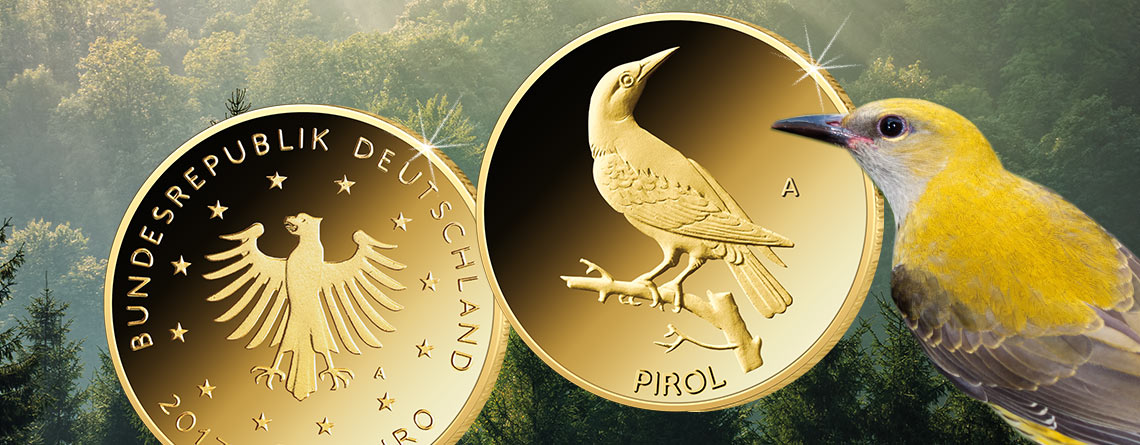 Jetzt flügge: der Pirol. Deutschlands neue 20 Euro-Goldmünze 2017 jetzt ausgegeben Jetzt flügge: der Pirol. Deutschlands neue 20 Euro-Goldmünze 2017 jetzt ausgegeben