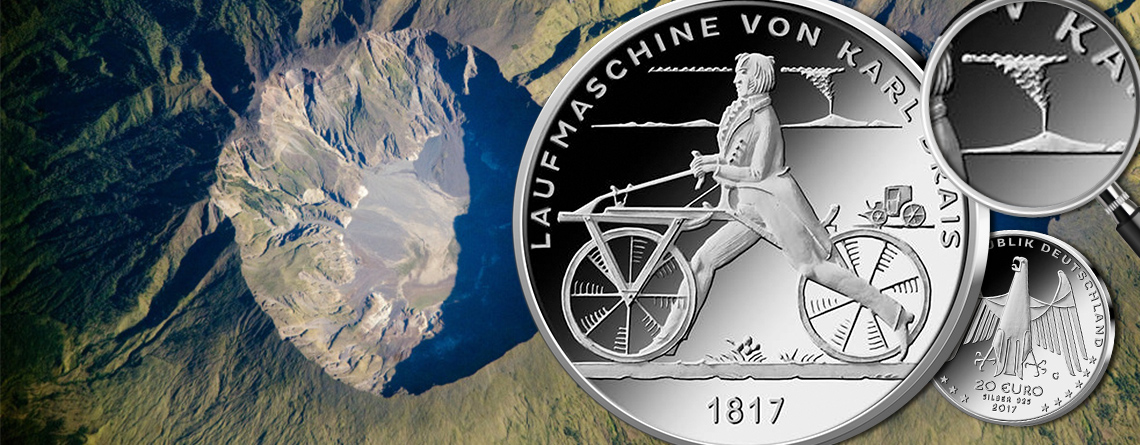 Heute offizieller Ausgabetermin: BRD 20 Euro 2017 Laufmaschine von Karl Drais 1817